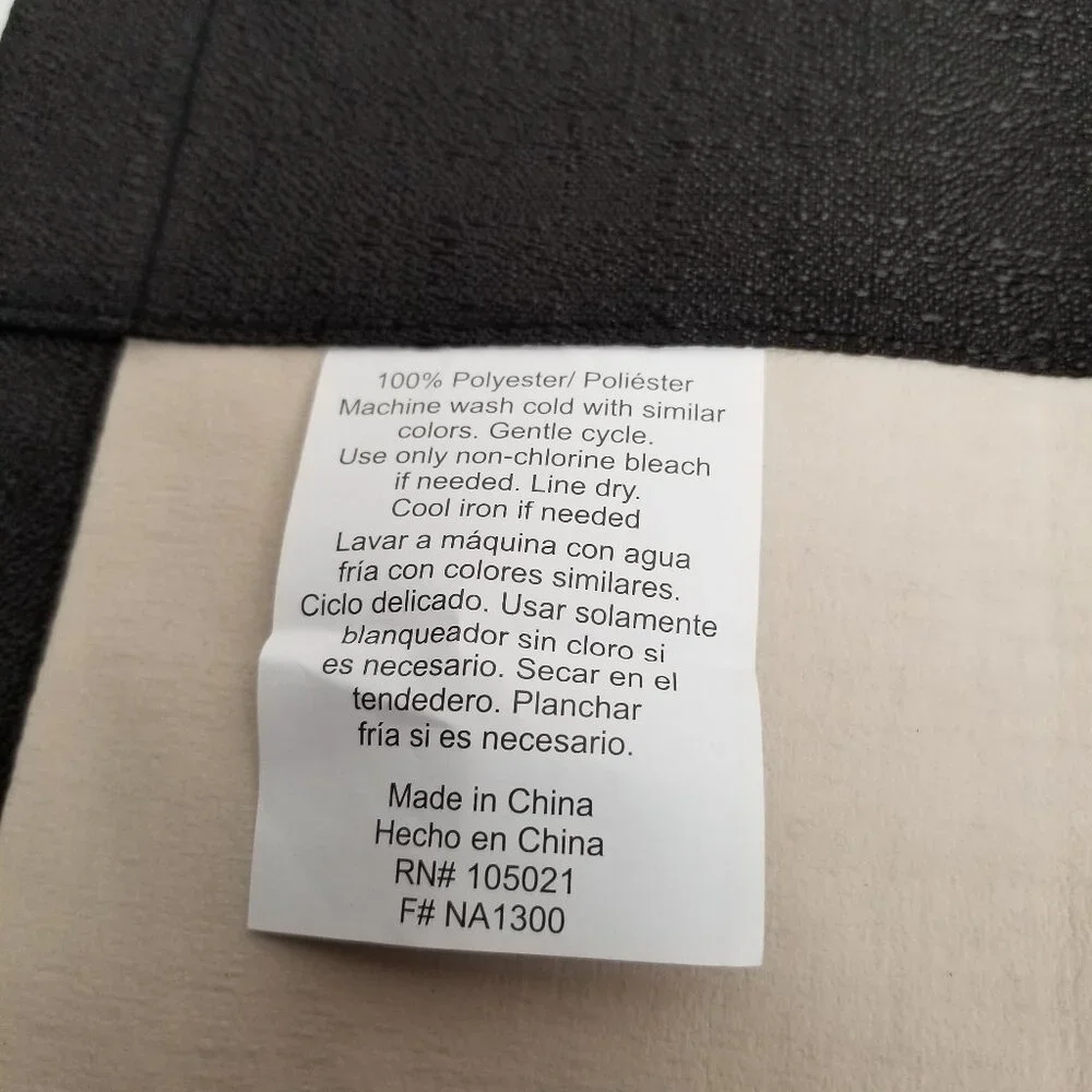 Ellery Homestyles Black Blackout Curtain Panel 42x54 Cream Liner Rod Pocket
